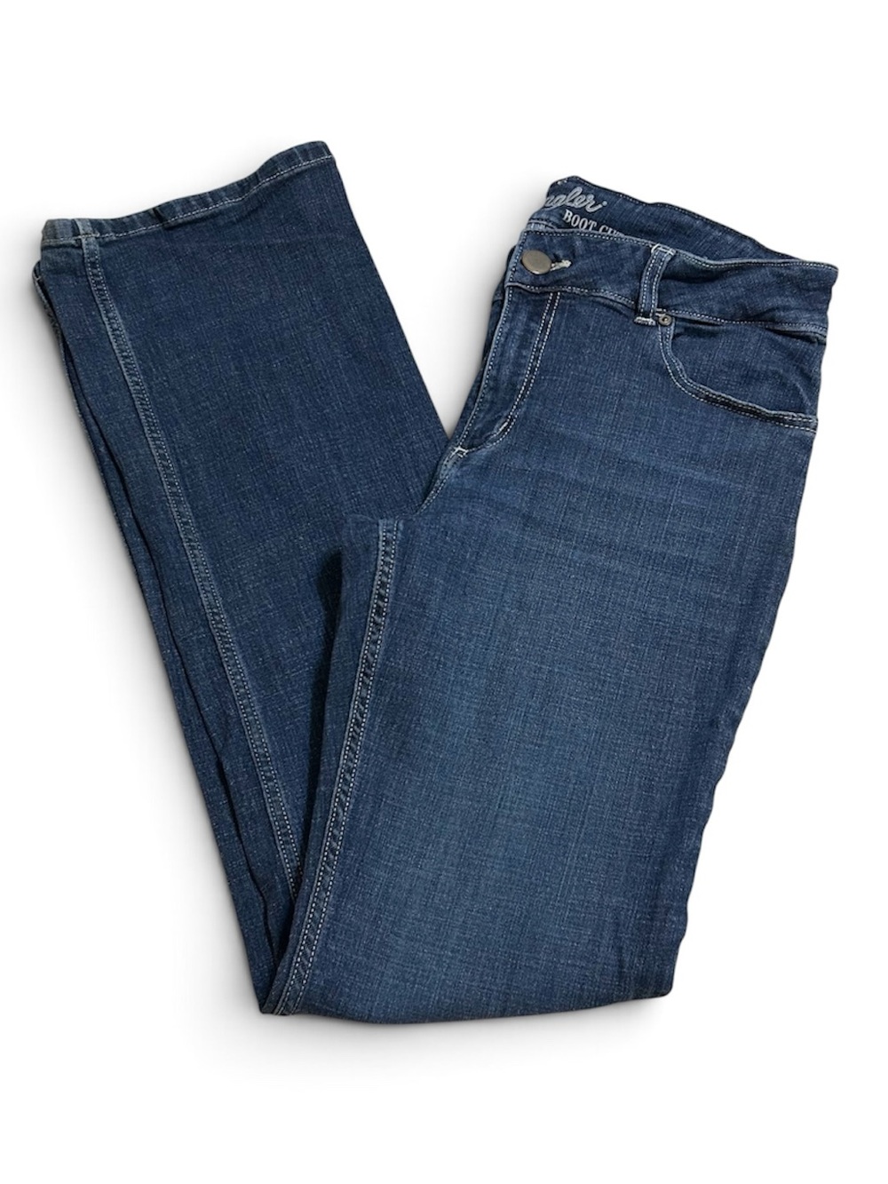Wrangler Women’s Dark Blue Boot Cut Jeans 11 x 34 Mid Rise
